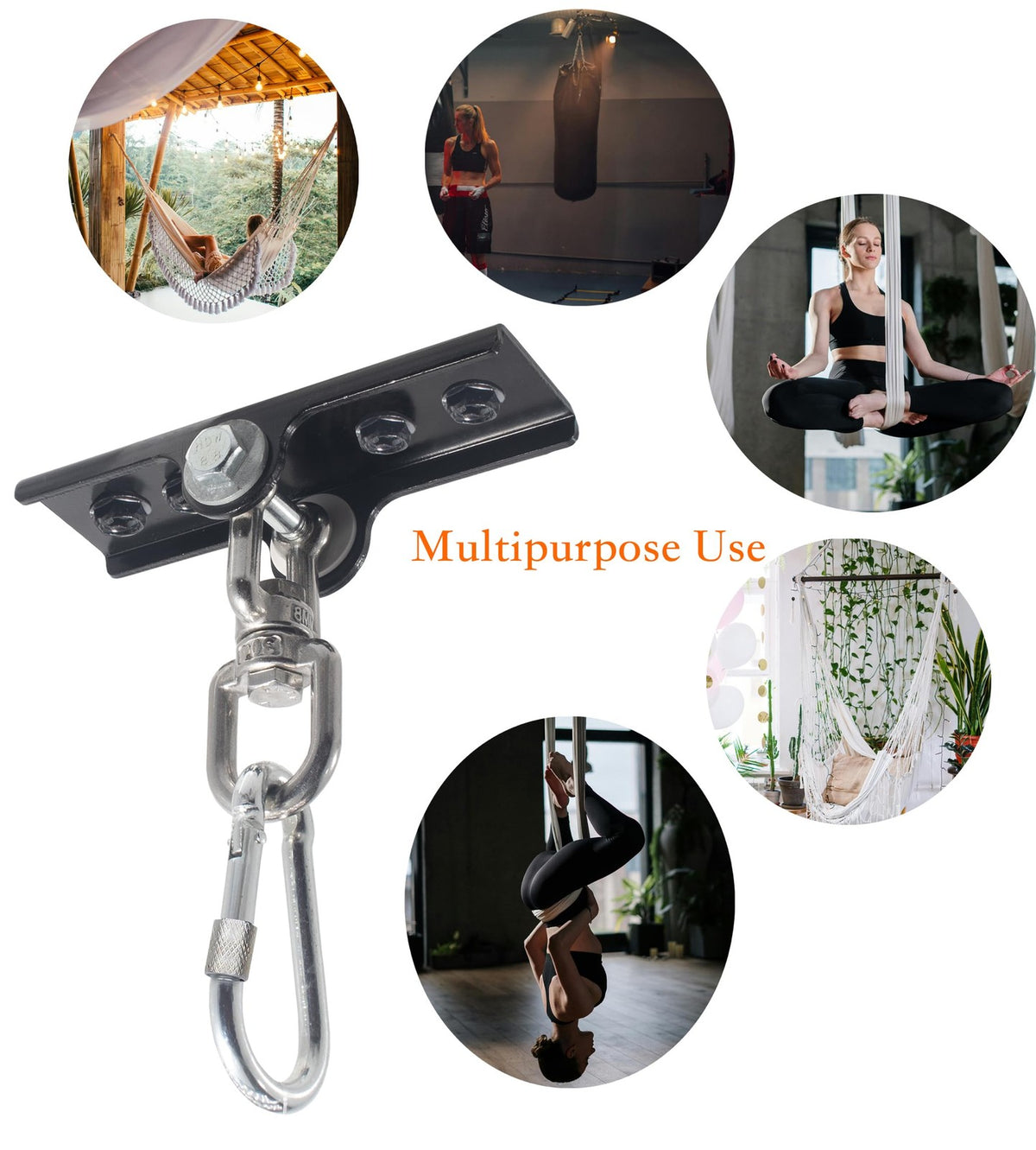 Heavy Duty Punching Bag Hanger Ceiling Mount Reinforced Steel Support 300 Lbs