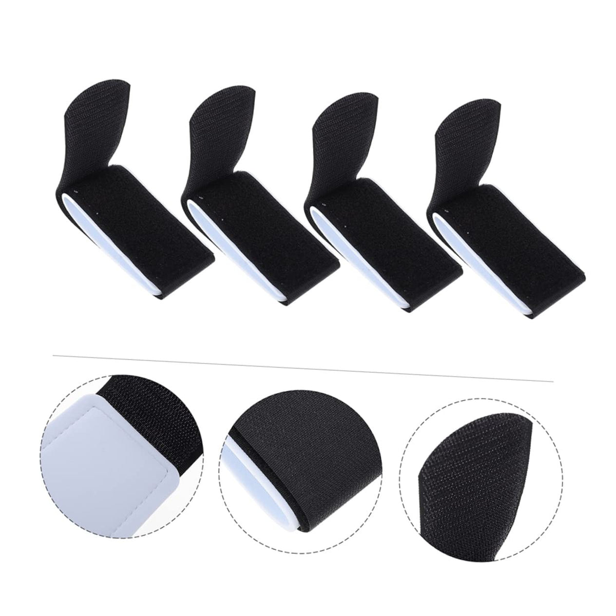 6pcs Snowboard Fixing Straps Nylon Ski Binding Accessories Black
