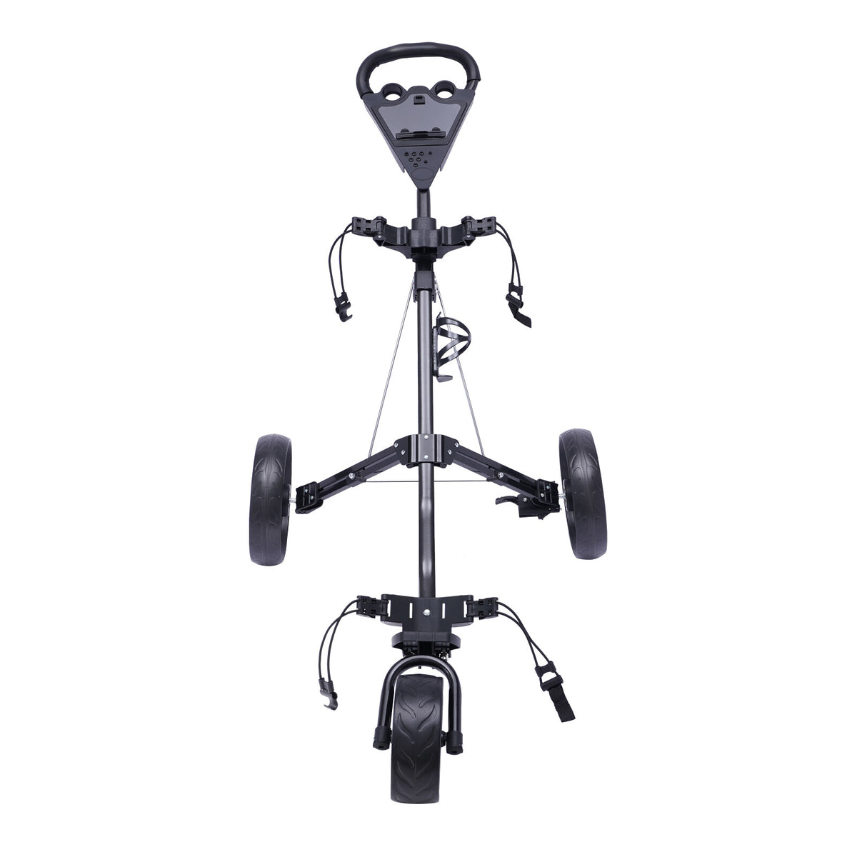 3-Wheel Foldable Golf Push Cart with Foot Brake & Cup Holder