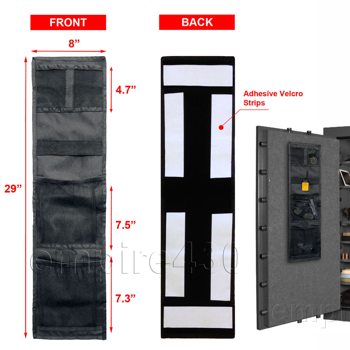 Gun Safe Door Panel Organizer Pistol Storage Kit Space Saver