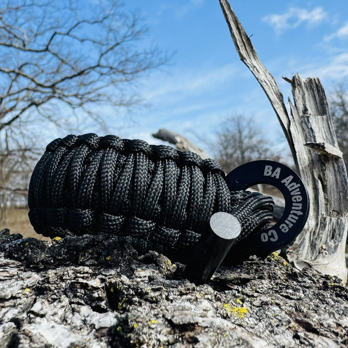 Survival Paracord Bracelet with Fire Starter - Black, Green, Brown