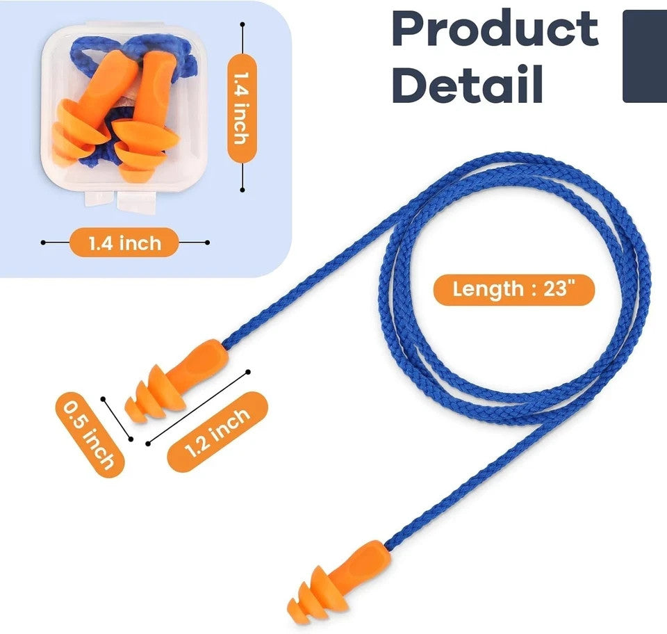Hearing Protection Ear Plugs 10 Pairs Noise Reduction for Shooting & Range