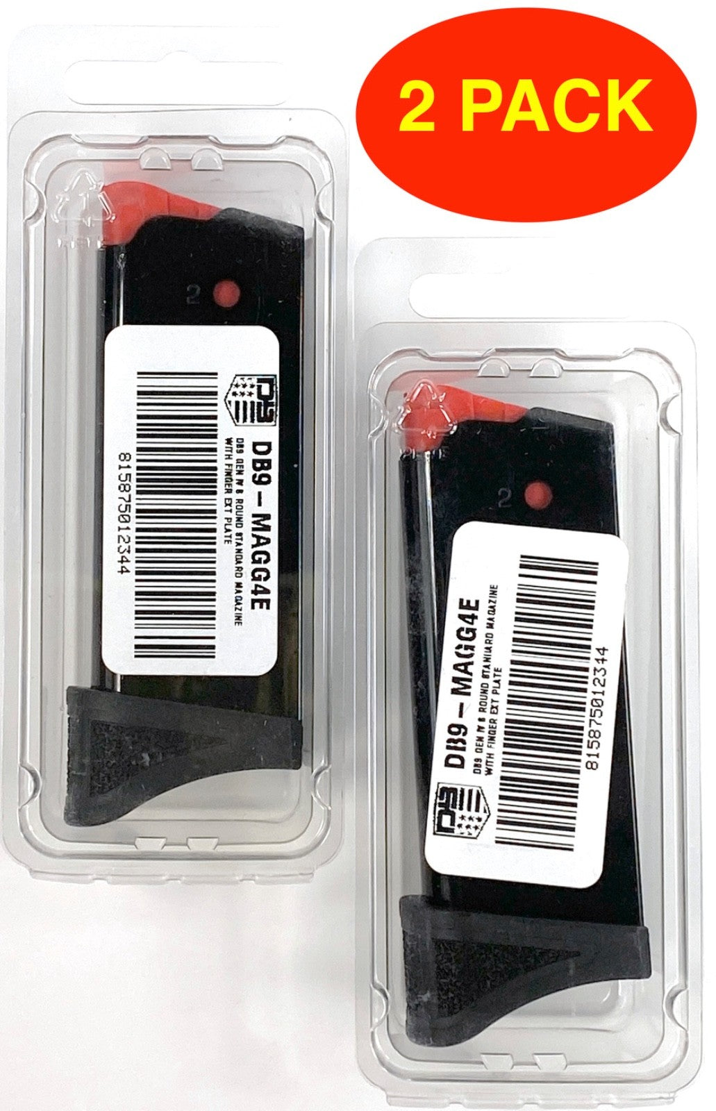 Diamondback Gen 4 9mm Magazine 6-Round with Finger Rest - Pack of 2