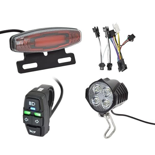 Ebike Headlight and Tail Light Kit with Turn Signals for 24-48V Electric Bikes