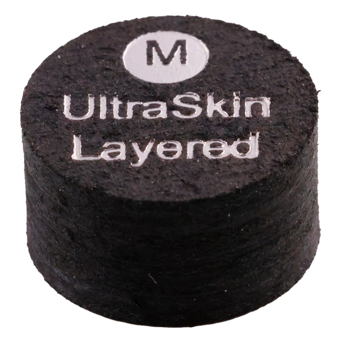 14mm Medium Hardness Billiard Cue Tip - UltraSkin Black 8-Layer Pigskin