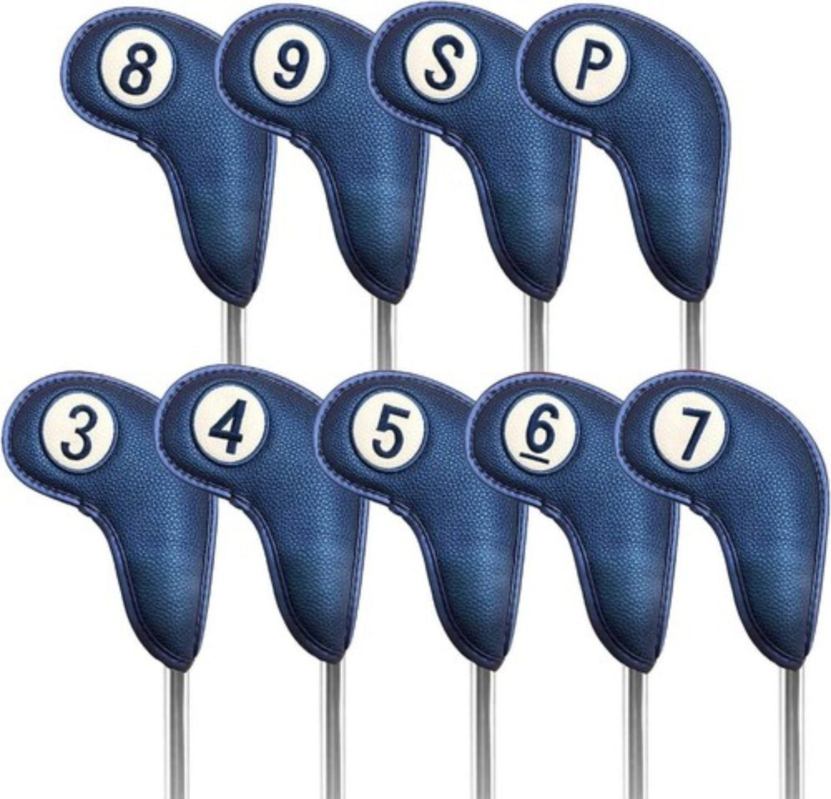 Golf Club Headcovers Magnetic Leather 9 Pack for Irons - Main Iron Clubs