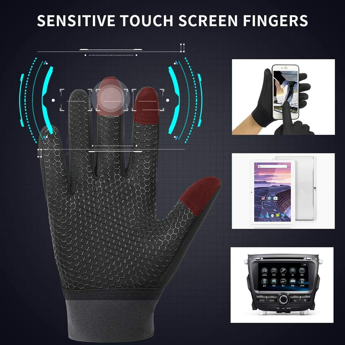 Winter Waterproof Touch Screen Ski Snow Gloves for Men Women - Thermal & Windproof
