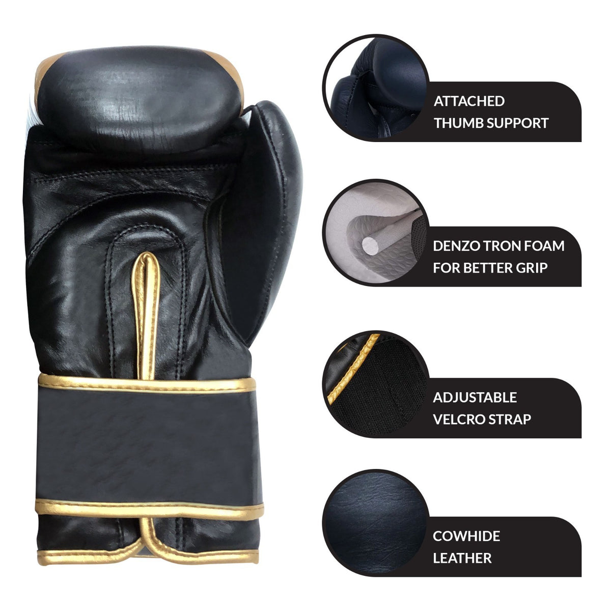 Adult Boxing Gloves Rex Leather Padded Sparring & Bag Gloves