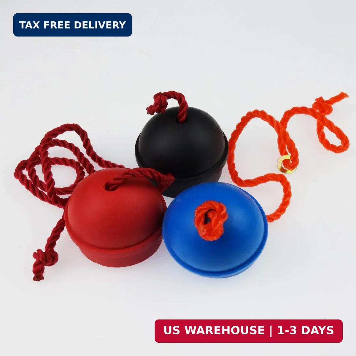 6 Pack Rubber Pool Cue Chalk Holders with Cord – 3 Colors