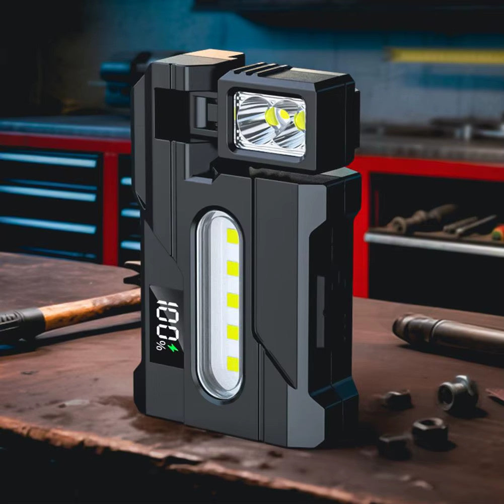 Rechargeable LED EDC Flashlight with Red/Blue Warning Light 1200 Lumens