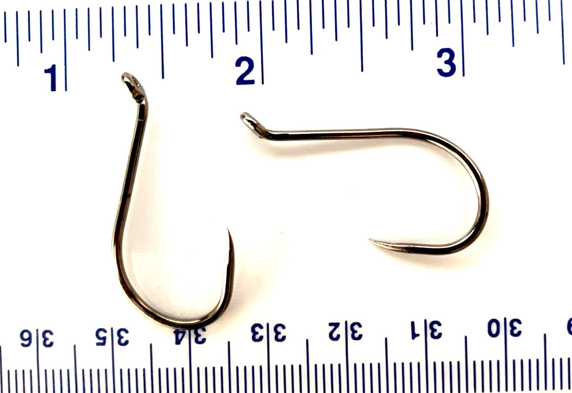 100 Black Barbless Octopus Salmon Steelhead Fish Hooks Size 3/0 - Durable High Carbon Steel