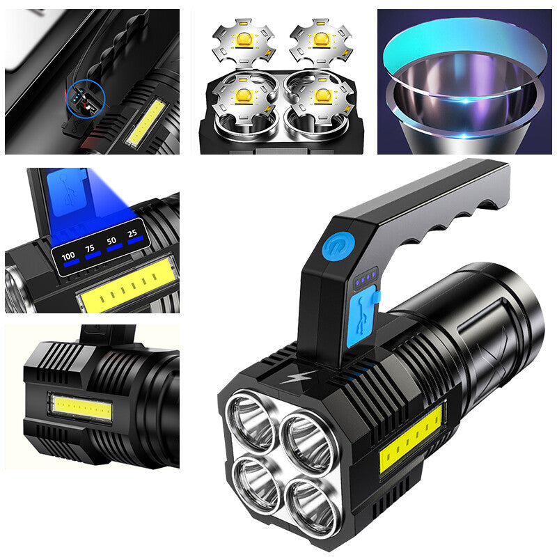 Rechargeable LED Tactical Flashlight 350000000 Lumens Waterproof Work Light