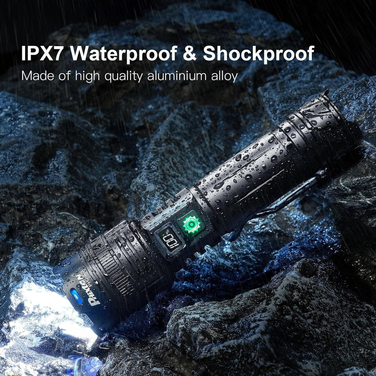 High Lumen Rechargeable LED Flashlight with Long Range Focus USB Power Bank