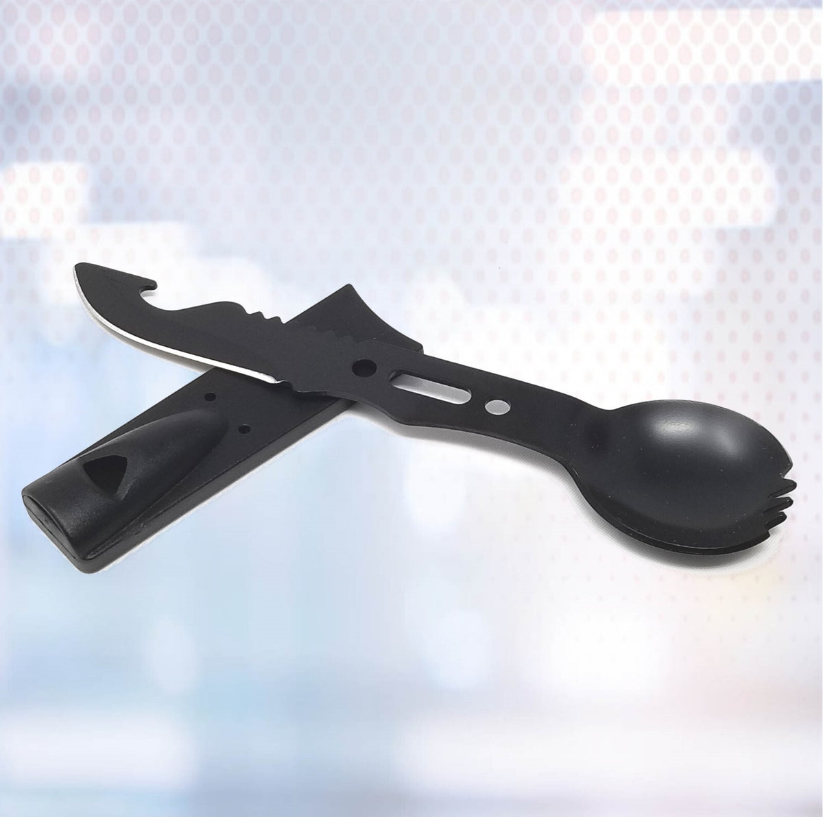 7-in-1 Stainless Steel Camping Utensil Set Multi-Tool for Hiking & Survival