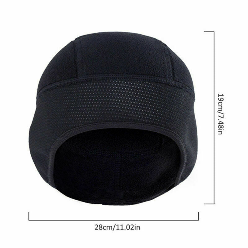 Black Fleece Military Beanie Hat - Windproof Winter Skull Cap, Stretch Fit
