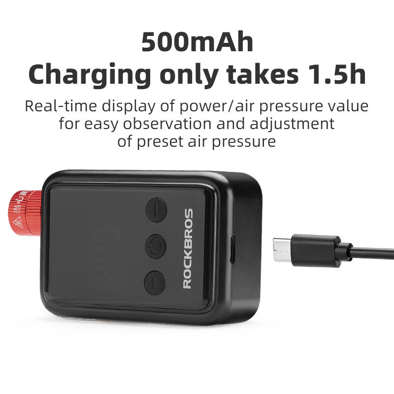 Electric Mini Bike Pump with LED Display - Portable Tire Inflator for Motorcycle and Bicycle