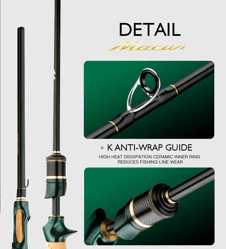 Ultralight Carbon Fishing Rods - Spinning & Casting, Travel Lengths 6-8 ft