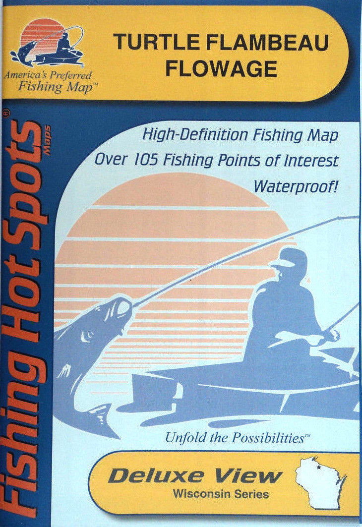 Fishing Map for Turtle Flambeau Flowage Waterproof Lake Chart with GPS Points