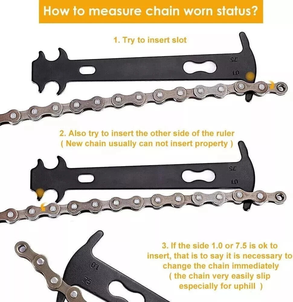 Bike Chain Repair Tool Kit Set with Chain Breaker & Wear Checker