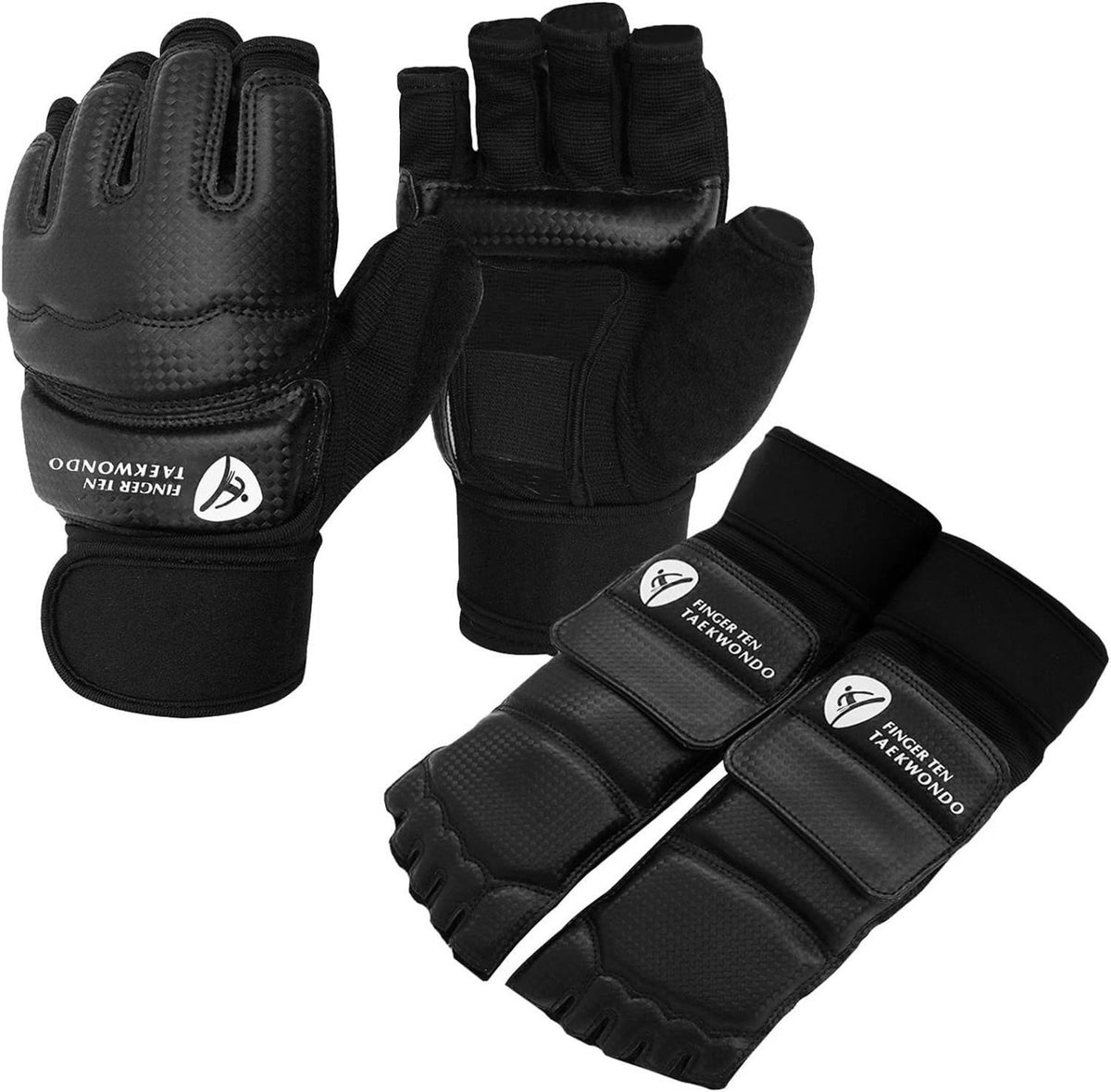 Taekwondo Sparring Gear Hand & Foot Protectors - Small Black