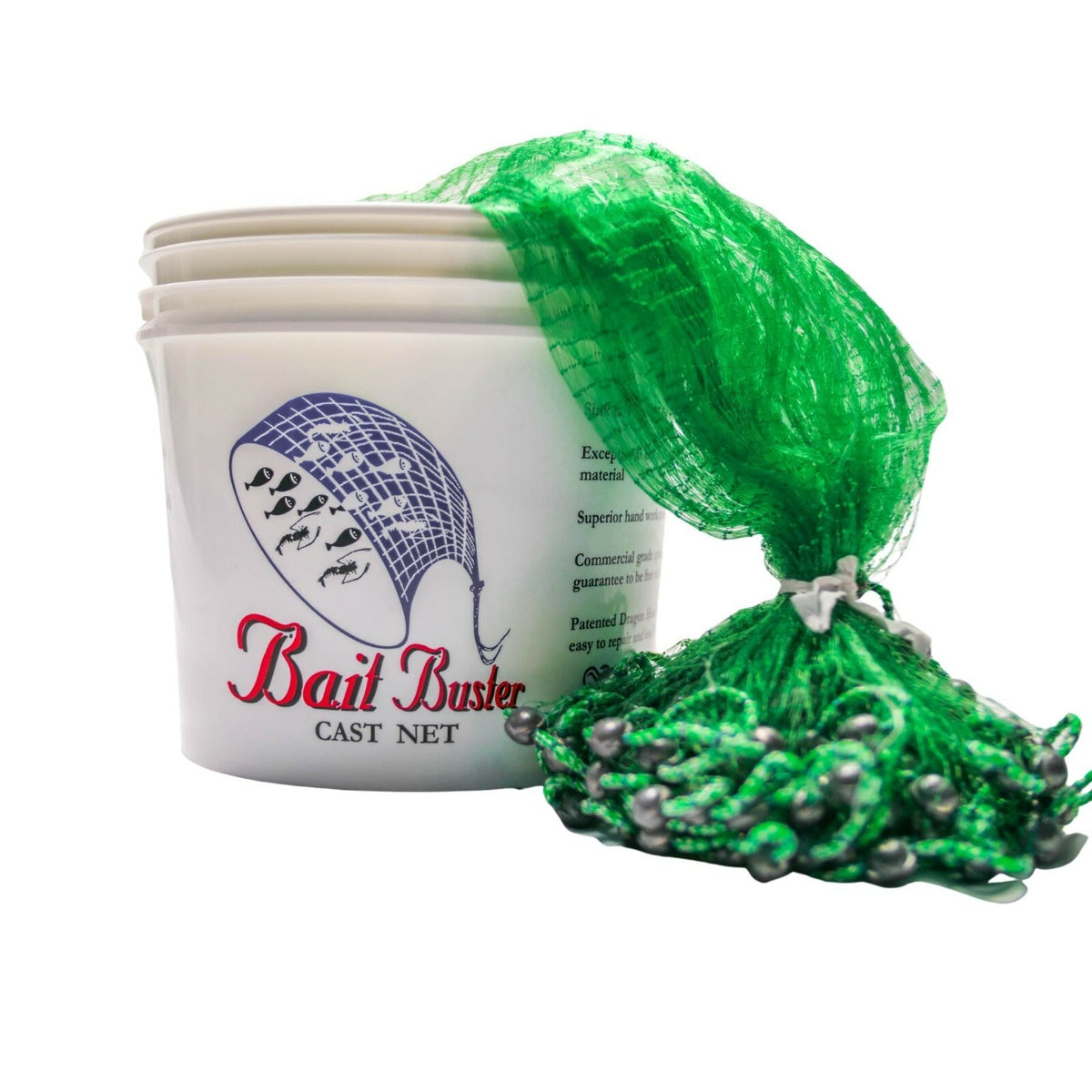 Heavy-Duty Cast Net for Bait Fishing - 1/2" Mesh, Multiple Sizes