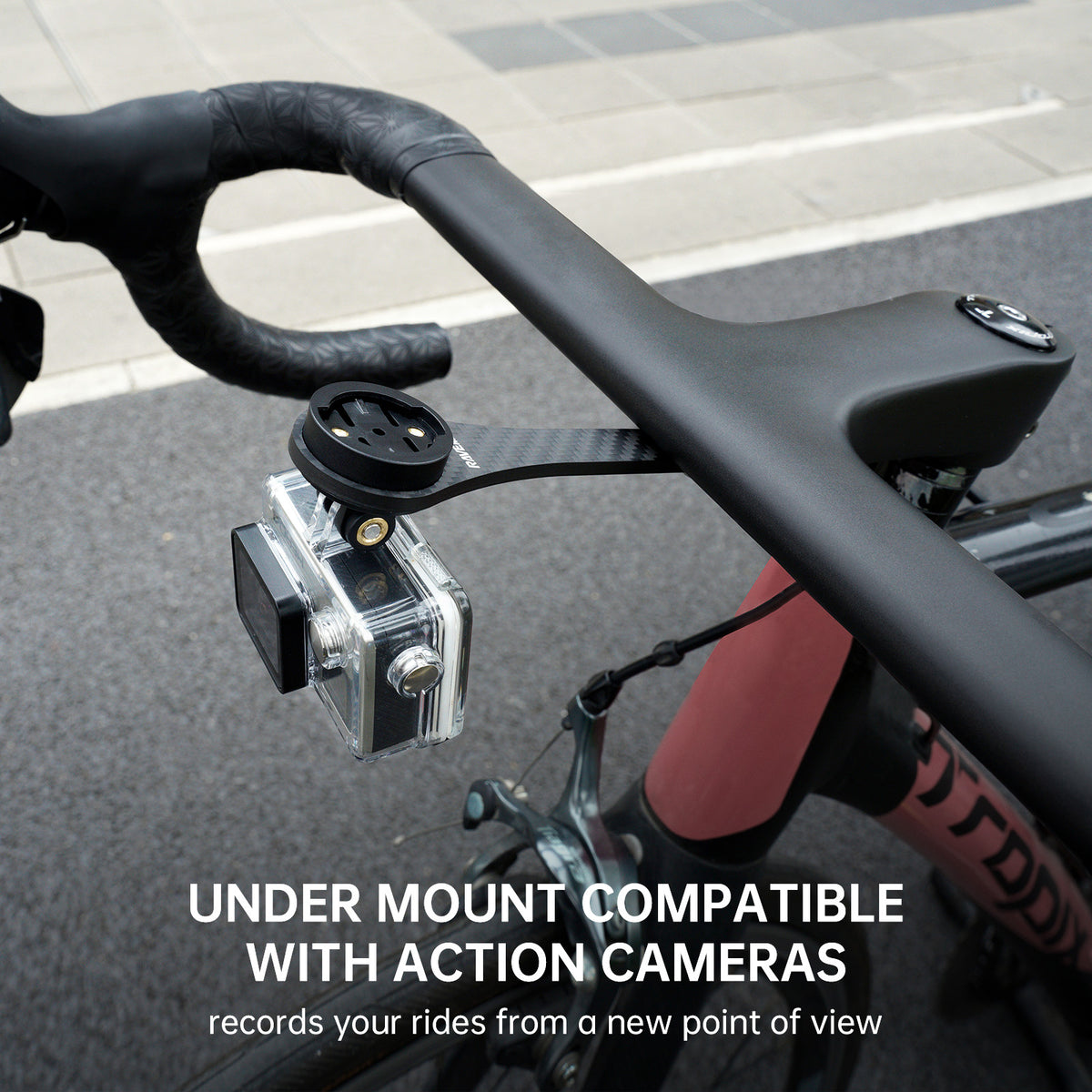 Bike Computer Mount Carbon Fiber Front Handlebar Compatible with Garmin