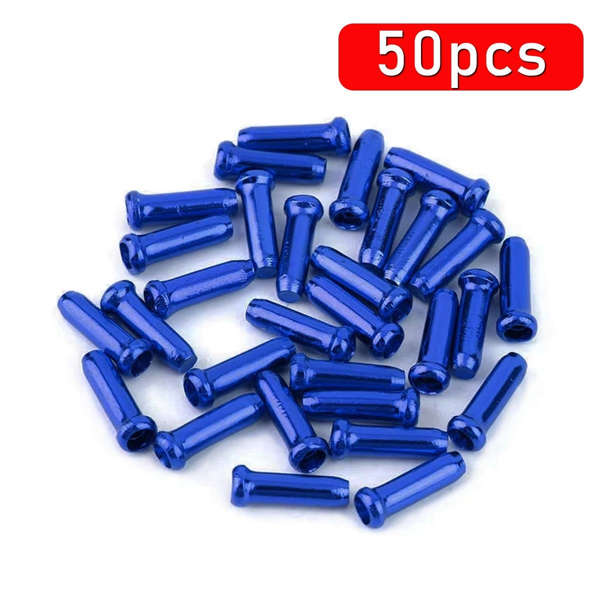 50pcs Aluminum Bicycle Cable End Caps for Brake & Shift Cables - Multi-Color