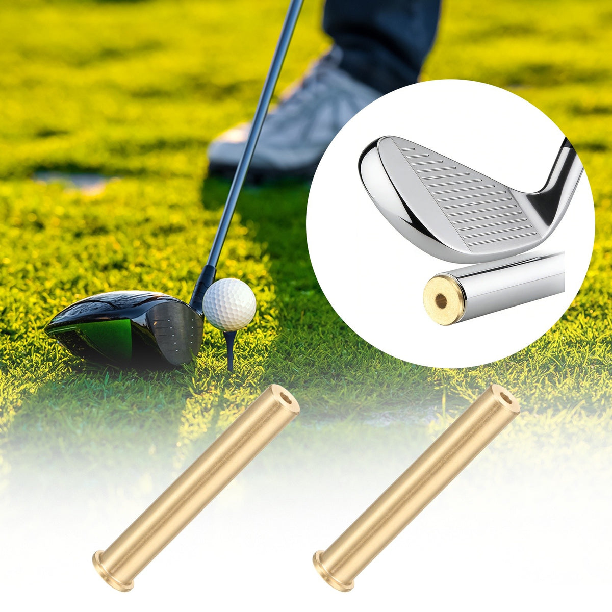 Golf Club Brass Tip Weights 12g for 0.355/0.370 Inch Shafts - Set of 5