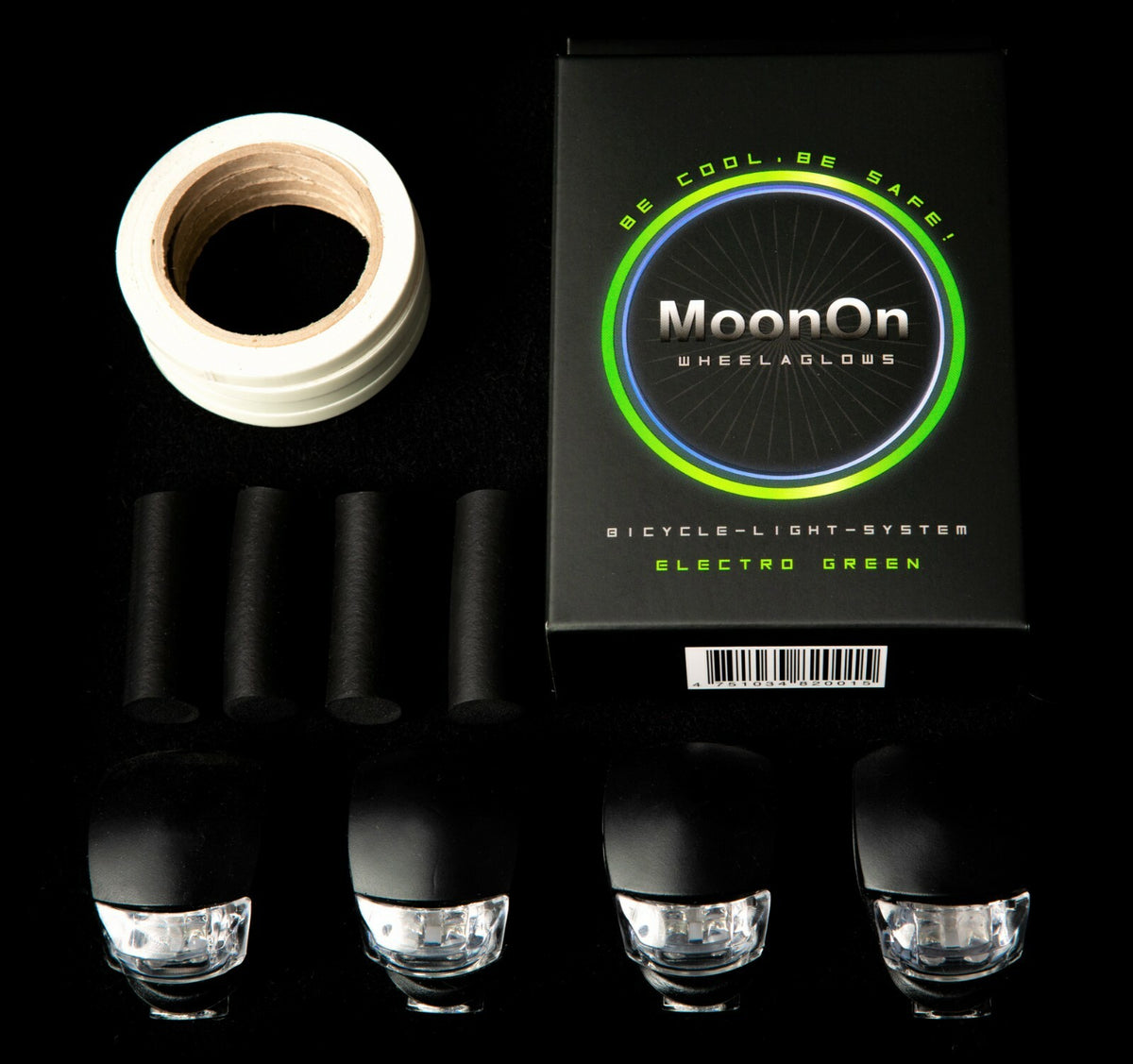 Glow in Dark Bicycle Rim Lights Kit with UV Activation - Green