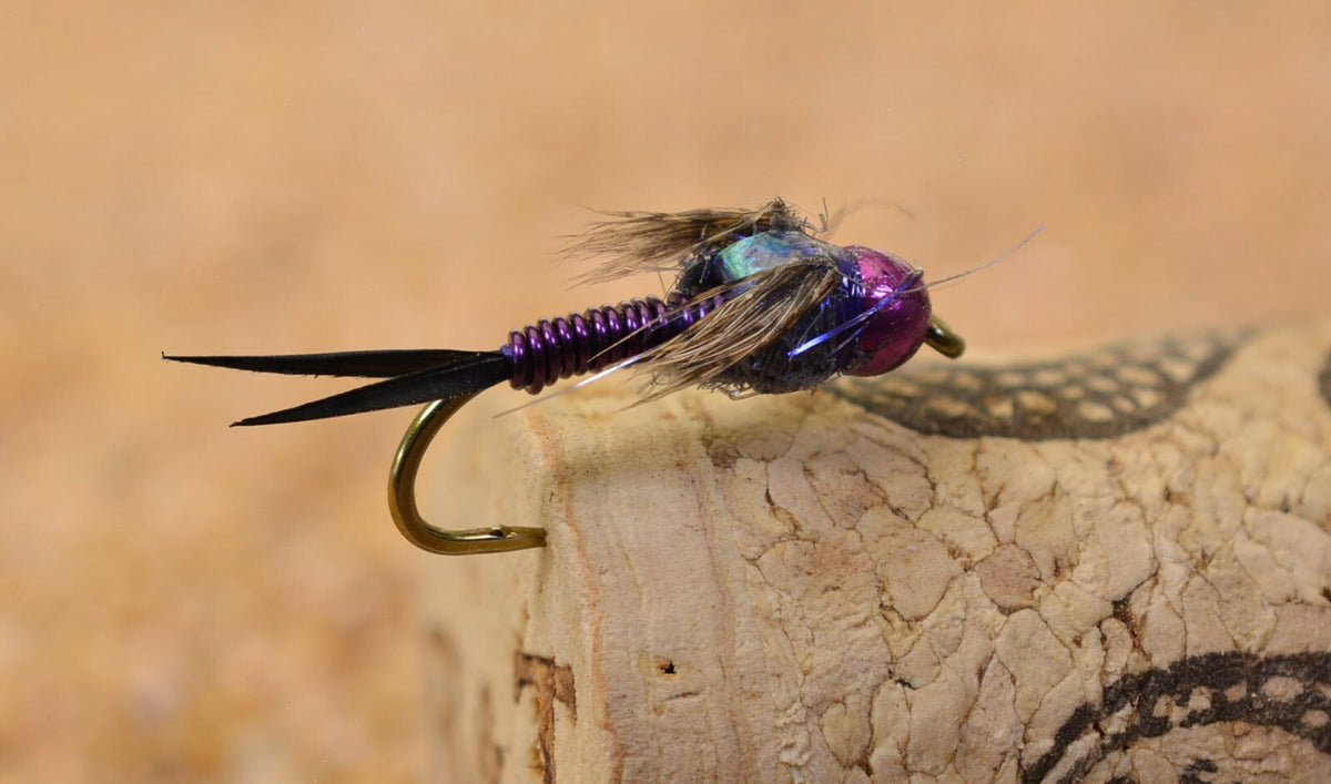 Purple Copper John Nymph Fishing Flies Assortment - Mustad Signature Hooks