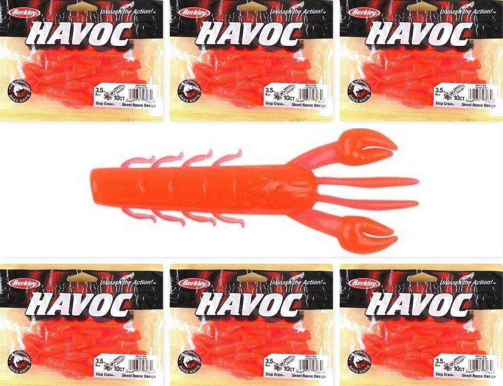 6 Pack Skeet Reece Slop Craw Baits - Methiolate 3.5" Fishing Lures