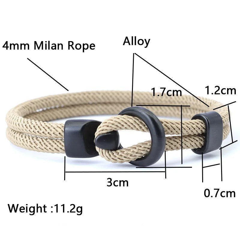 Men's Paracord Rope Bracelet Double Layer Outdoor Camping Survival Gift