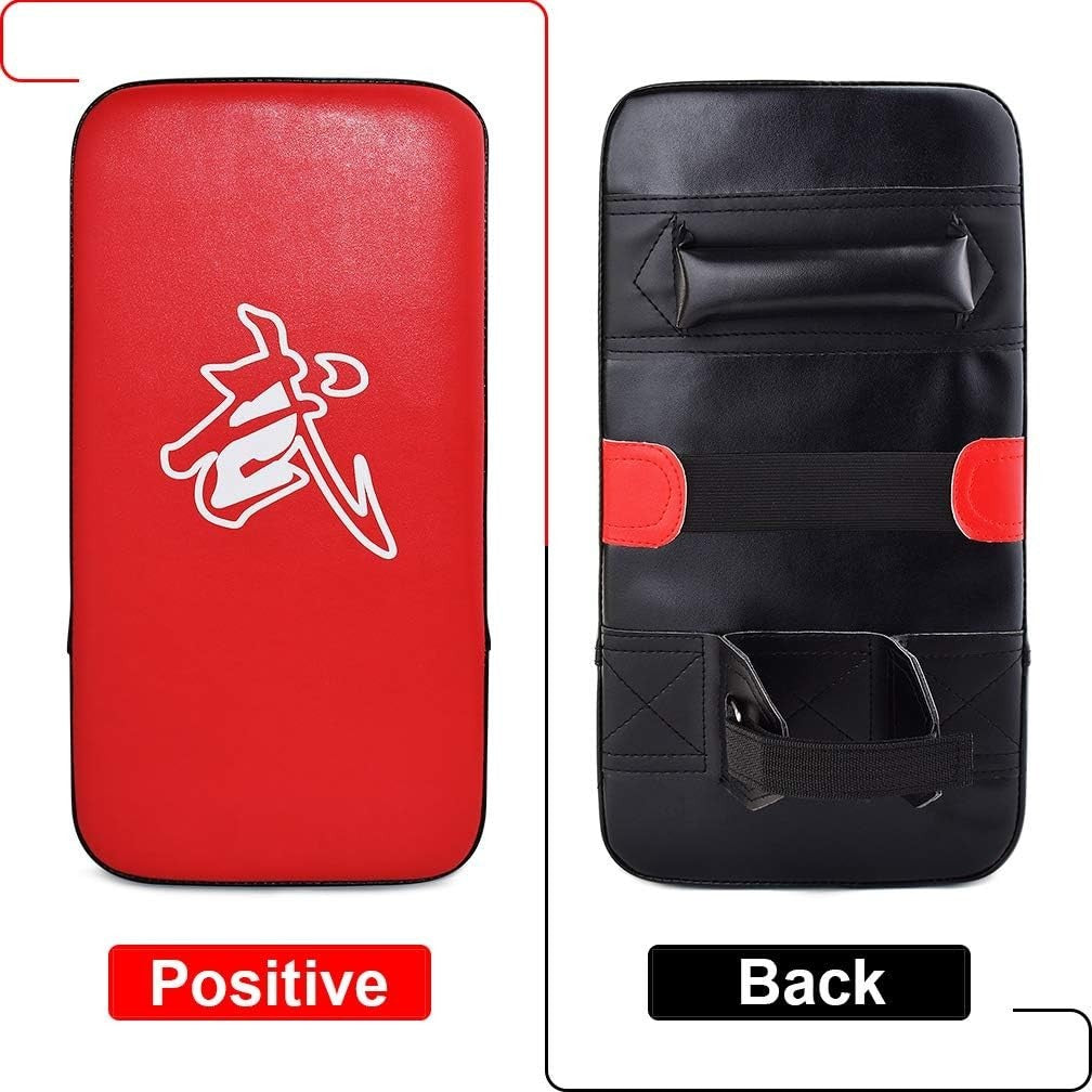 Martial Arts Kick Shield for Muay Thai MMA Karate Kickboxing Training - Curved Leather Pad