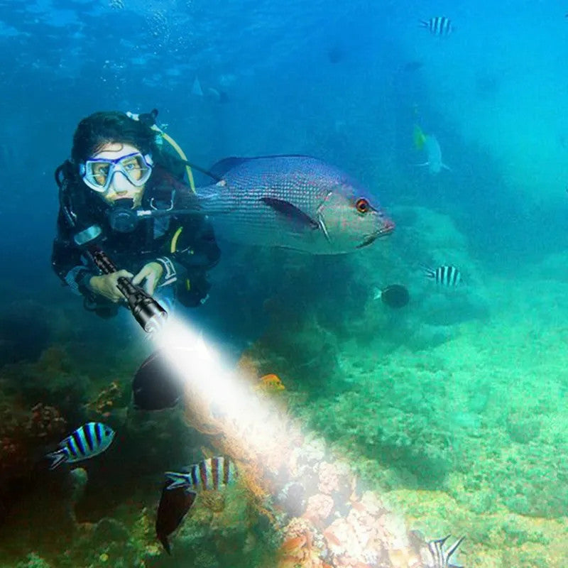 300000LM LED Diving Flashlight Waterproof Torch for Scuba Diving