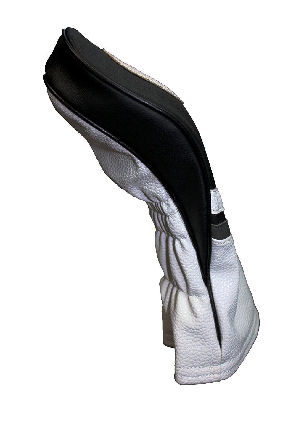 Vintage Leather Style Golf Driver Headcover - Black & White