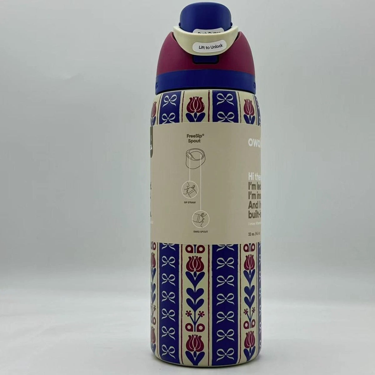 32oz Insulated Stainless Steel Water Bottle with Leak-Proof Lid & FreeSip Spout