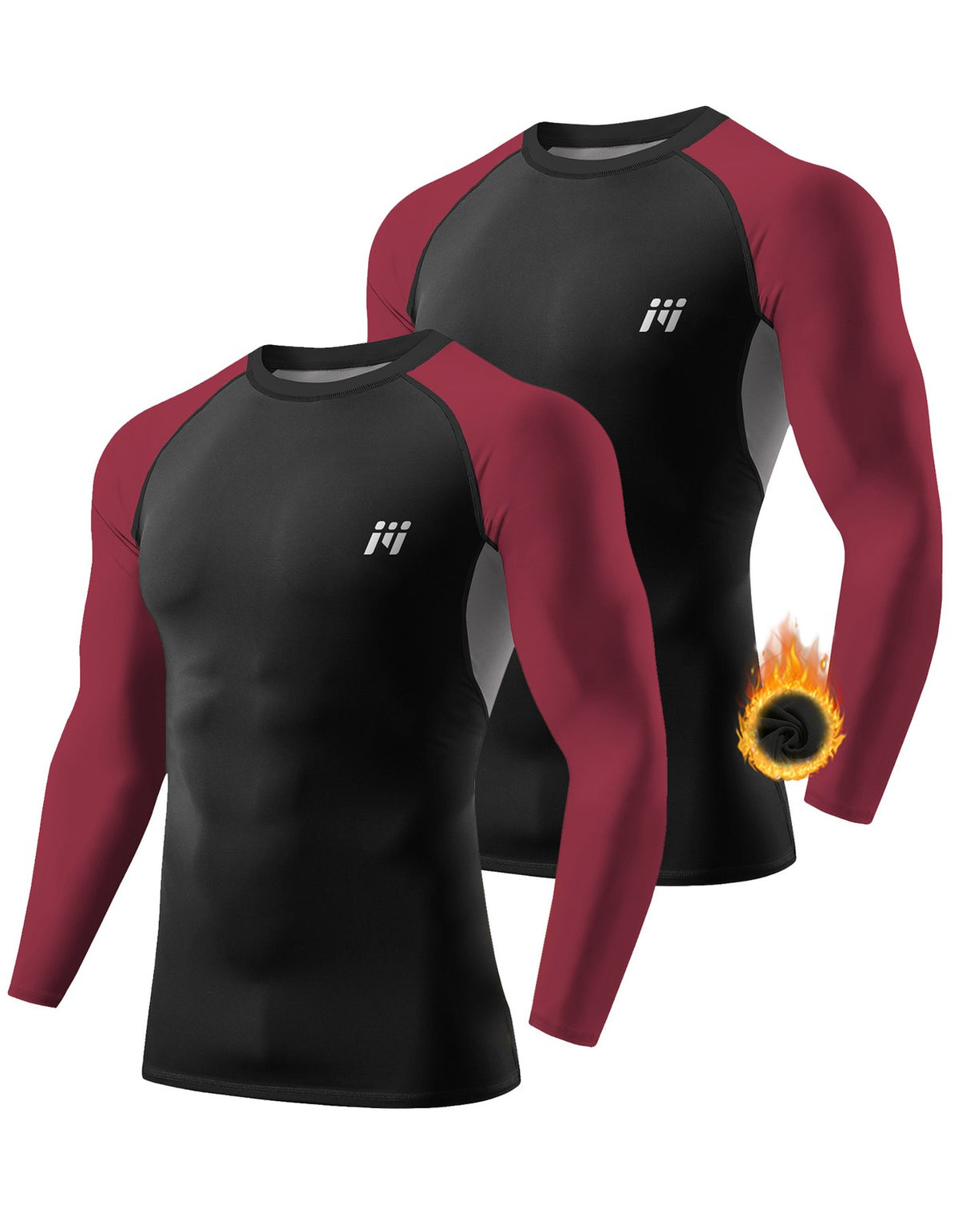 Men's Long Sleeve Compression Thermal Base Layer Top - Warm Winter Activewear