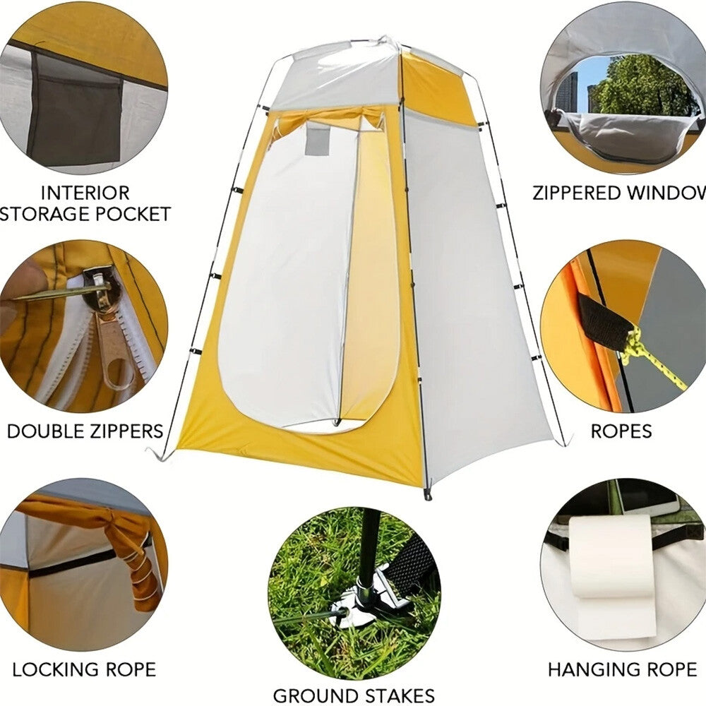 Portable Privacy Shower Tent & Folding Toilet for Outdoor Camping