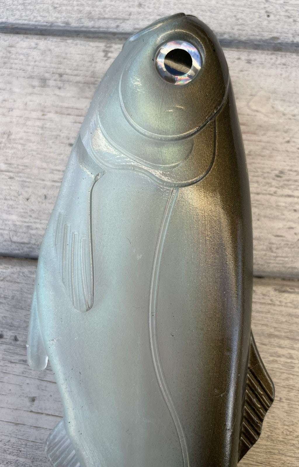 7.5-Inch Weedless Soft Plastic Swimbait Green Gizzard Shad