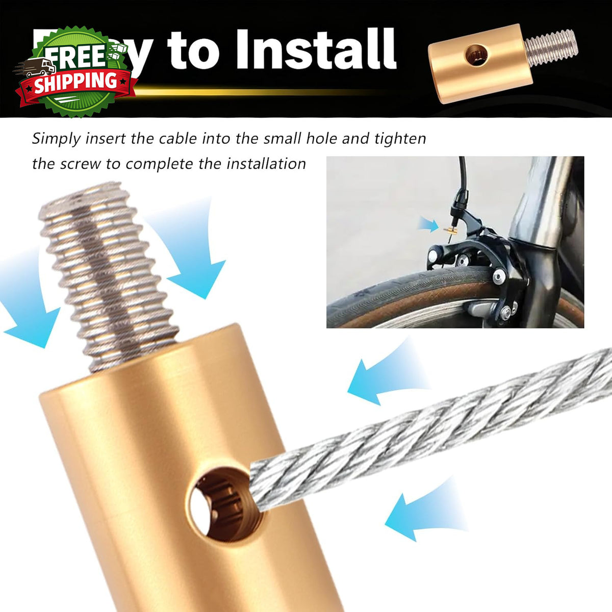24PCS 6mm Solderless Throttle and Brake Cable End Kit for Vehicle Repair
