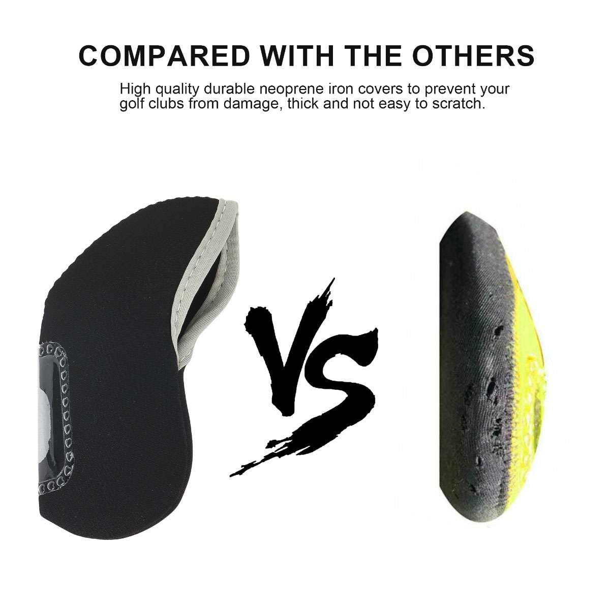 Golf Club Head Covers Set 10pcs Neoprene Iron Protector Covers