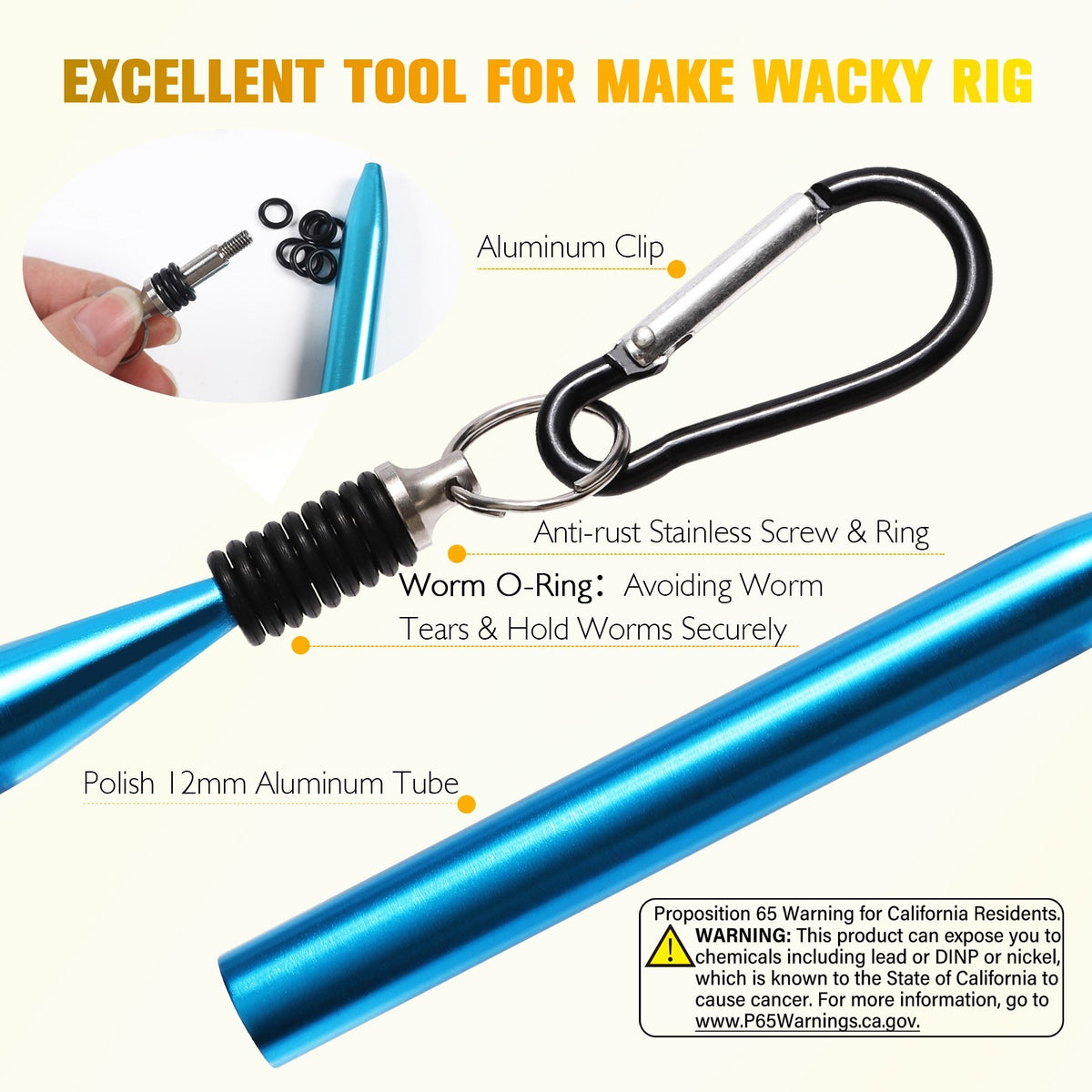 Fishing Wacky Worm Kit with Soft Plastic Baits Hooks and Accessories - All Variants
