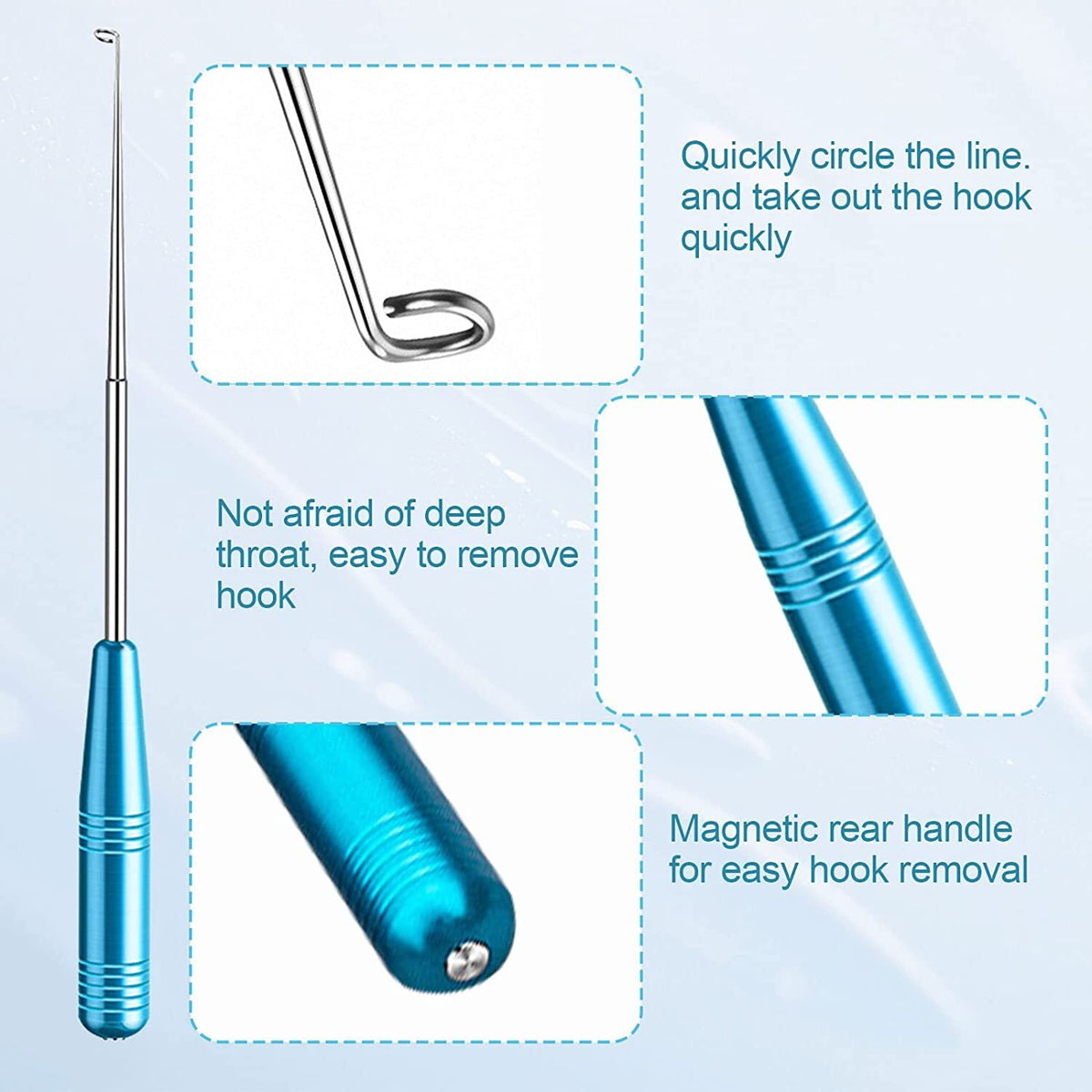 4-Pack Fish Hook Remover Tool Set for Tackle Removal and Fish Safety