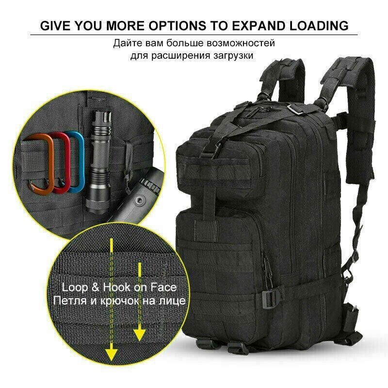 30L Waterproof Military Molle Tactical Hiking Backpack for Camping & Outdoors