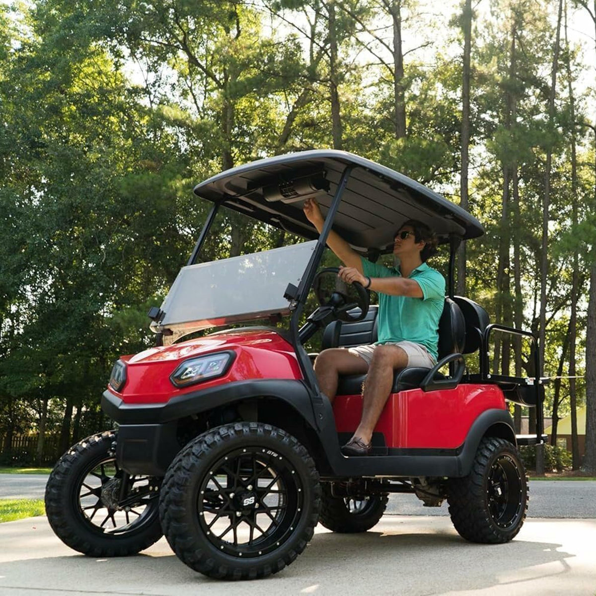 Golf Cart 14x7 Matte Black Alloy Wheel - 4x4 Bolt Pattern ET-25 Offset