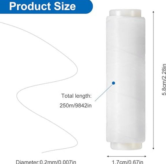 Invisible Fishing Thread 2 Pcs Clear Nylon Bait String for Angling & Crafting