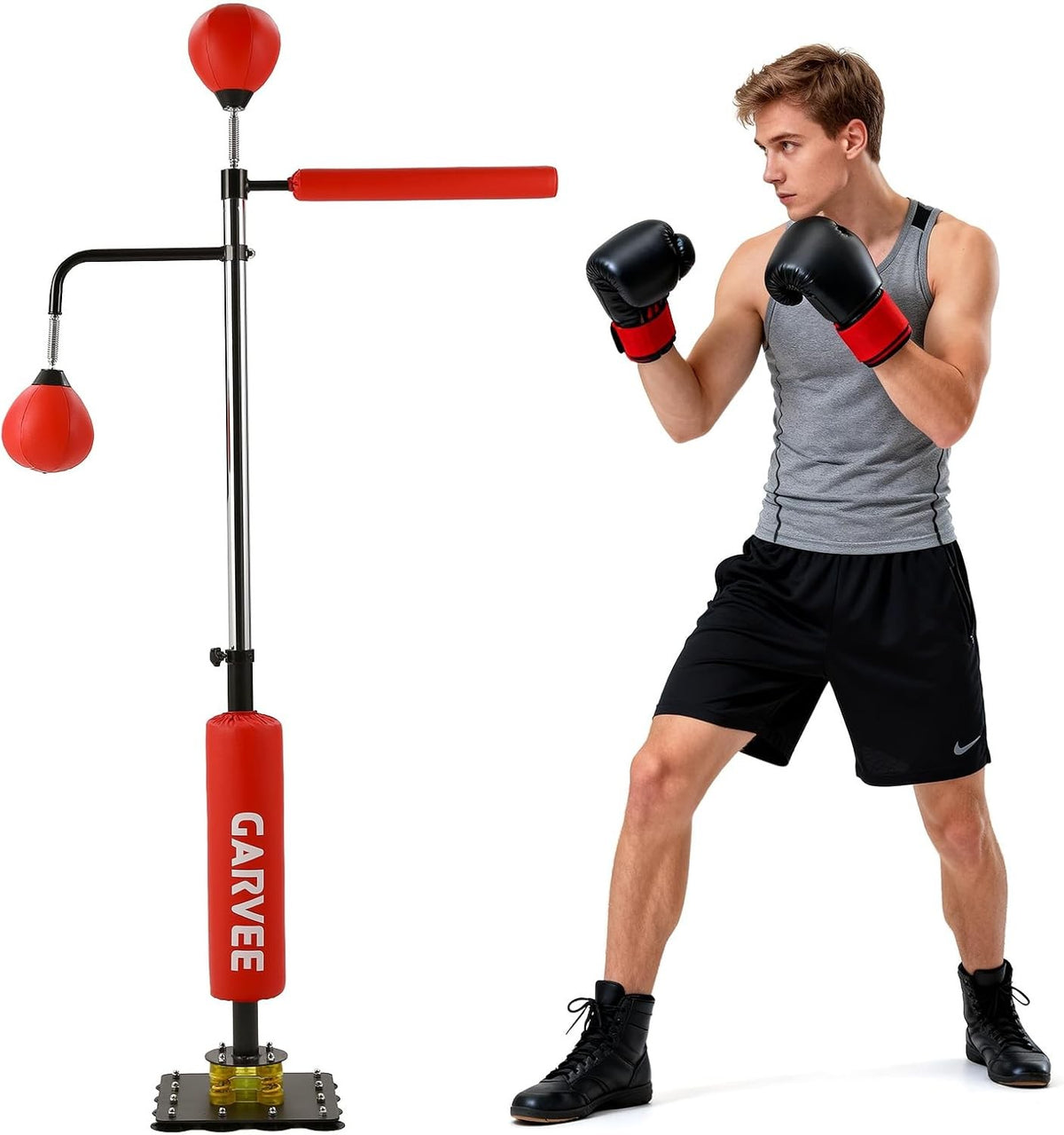 Standing Punching Bag with Adjustable Height and Speed Balls for Boxing & MMA Training