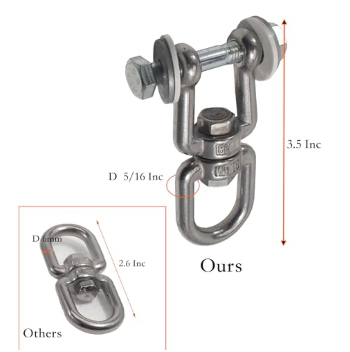 Heavy Duty Punching Bag Hanger with 360 Swivel Steel Ceiling Mount - 300 lbs