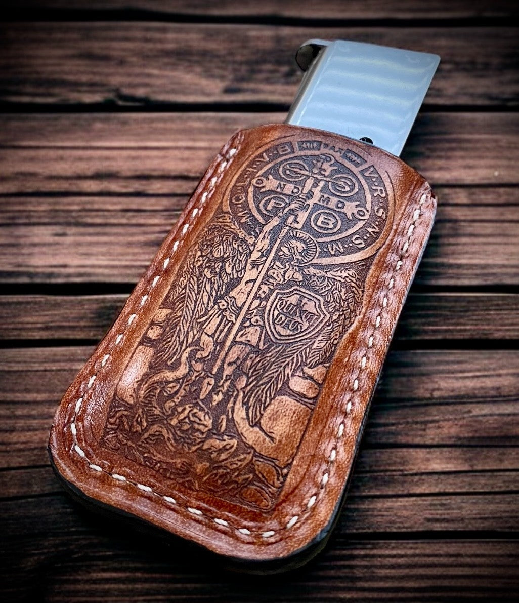 Custom Leather Magazine Holder with Belt Clip Made in USA