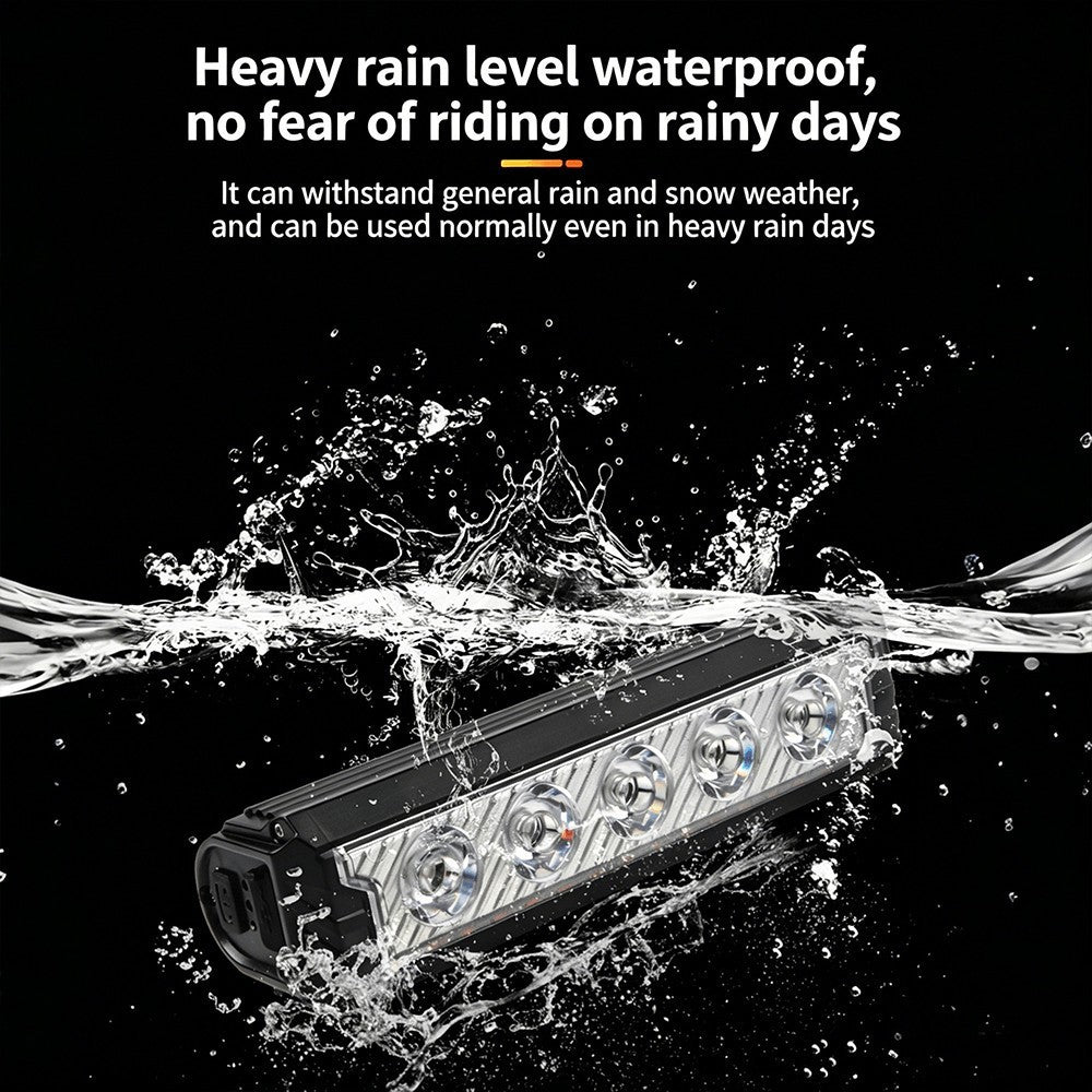 Rechargeable LED Bike Light Bar 4800mAh Waterproof Cycling Headlamp